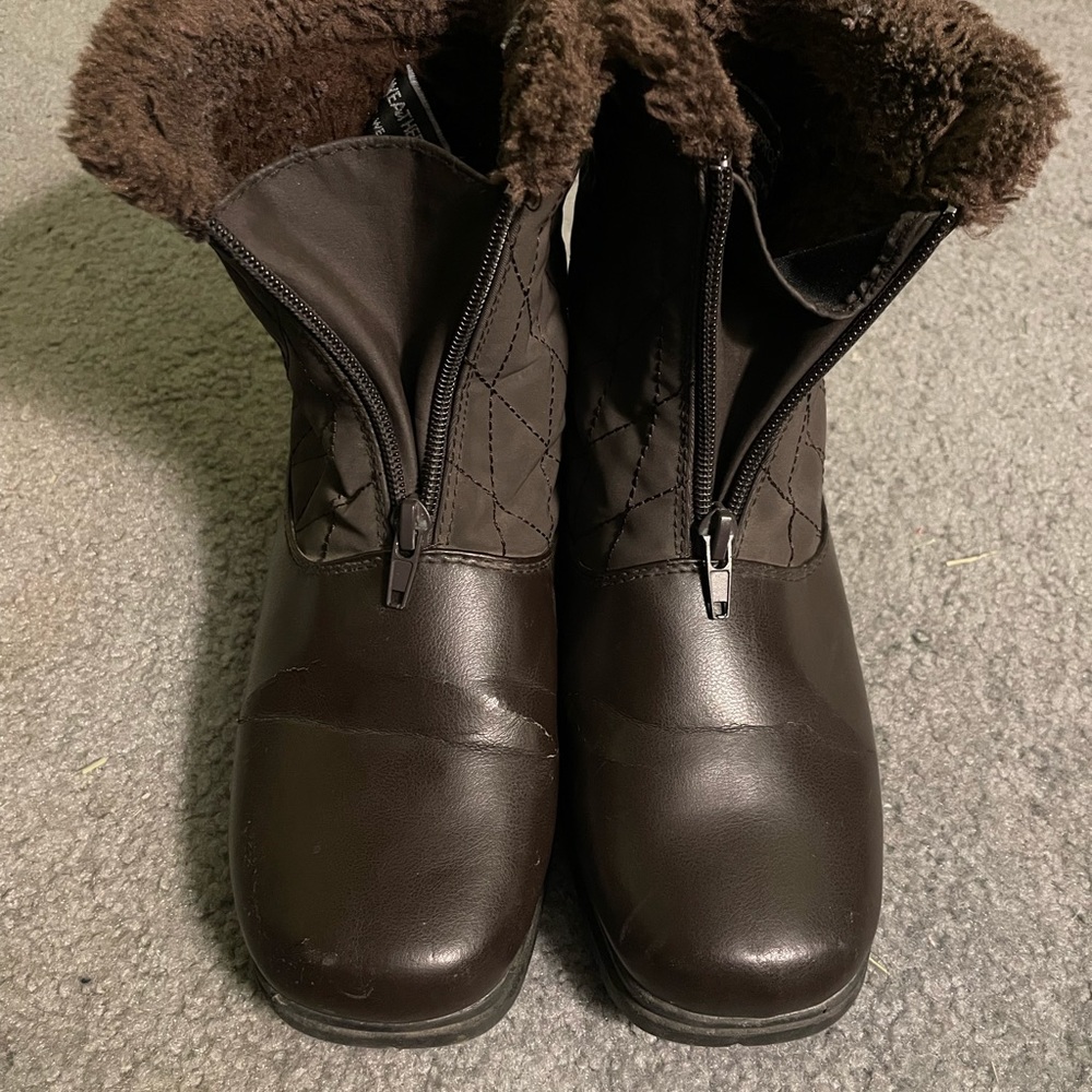 WEATHERPROOF Brown Fur Boots